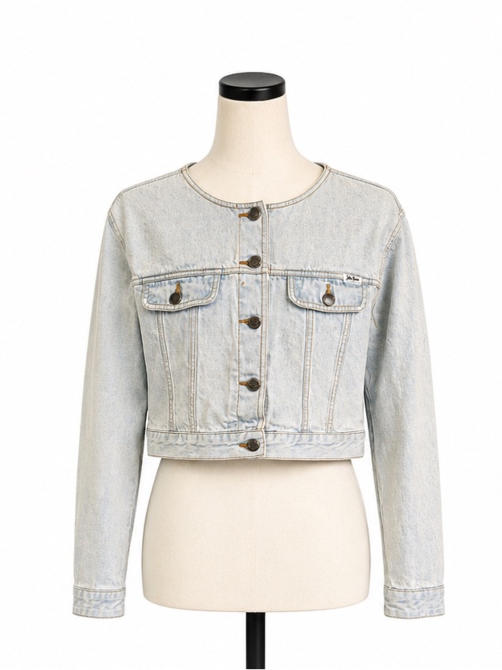Light Wash Denim Cropped Jacket - Women